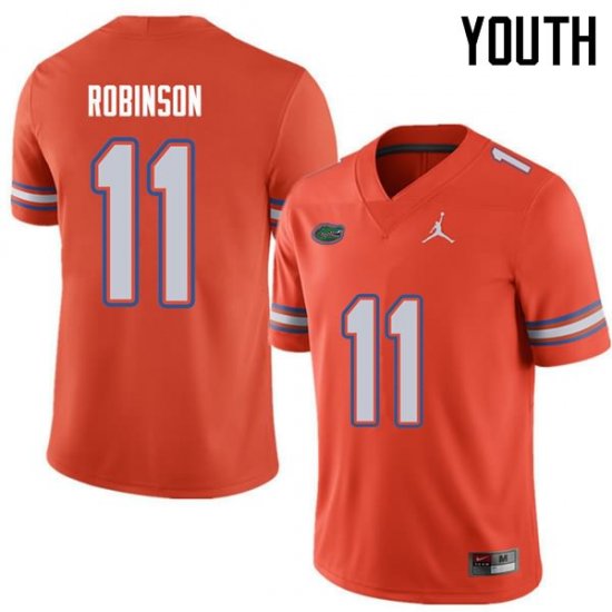 Youth Florida Gators #11 Demarcus Robinson NCAA Jordan Brand Orange Authentic Stitched College Football Jersey FLO0262LJ